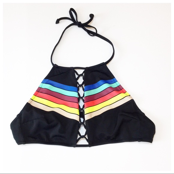 PINK Victoria's Secret Other - PINK Victoria’s Secret Rainbow Caged Bikini Top